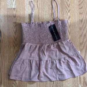 Paper Crane Pink Smocked Tiered Camisole